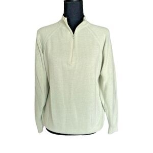 Designers Originals Women's Mint Green Sweater L Quarter-Zip‎ 100% Acrylic USA